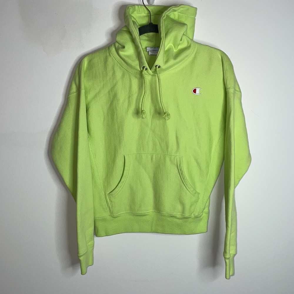 Champion Reverse Weave Neon Green Hoodie - Picture 3 of 6